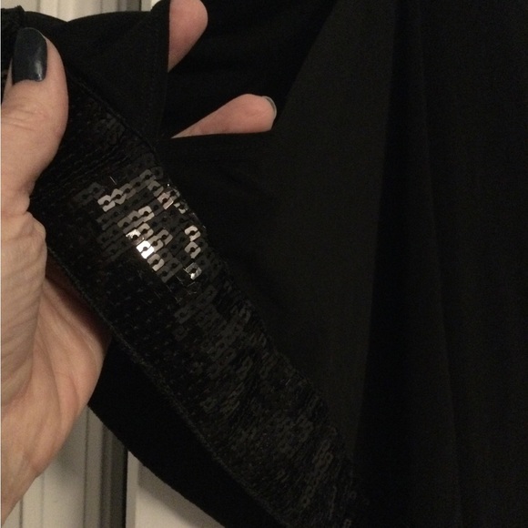 NEW Chicos black jumpsuit with built in top asymmetrical sequin overlay - Picture 4 of 14